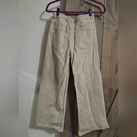 SUNLAND 17 Wideleg jeans High Rise In Taupe Beige . Size Medium - Picture 9 of 10